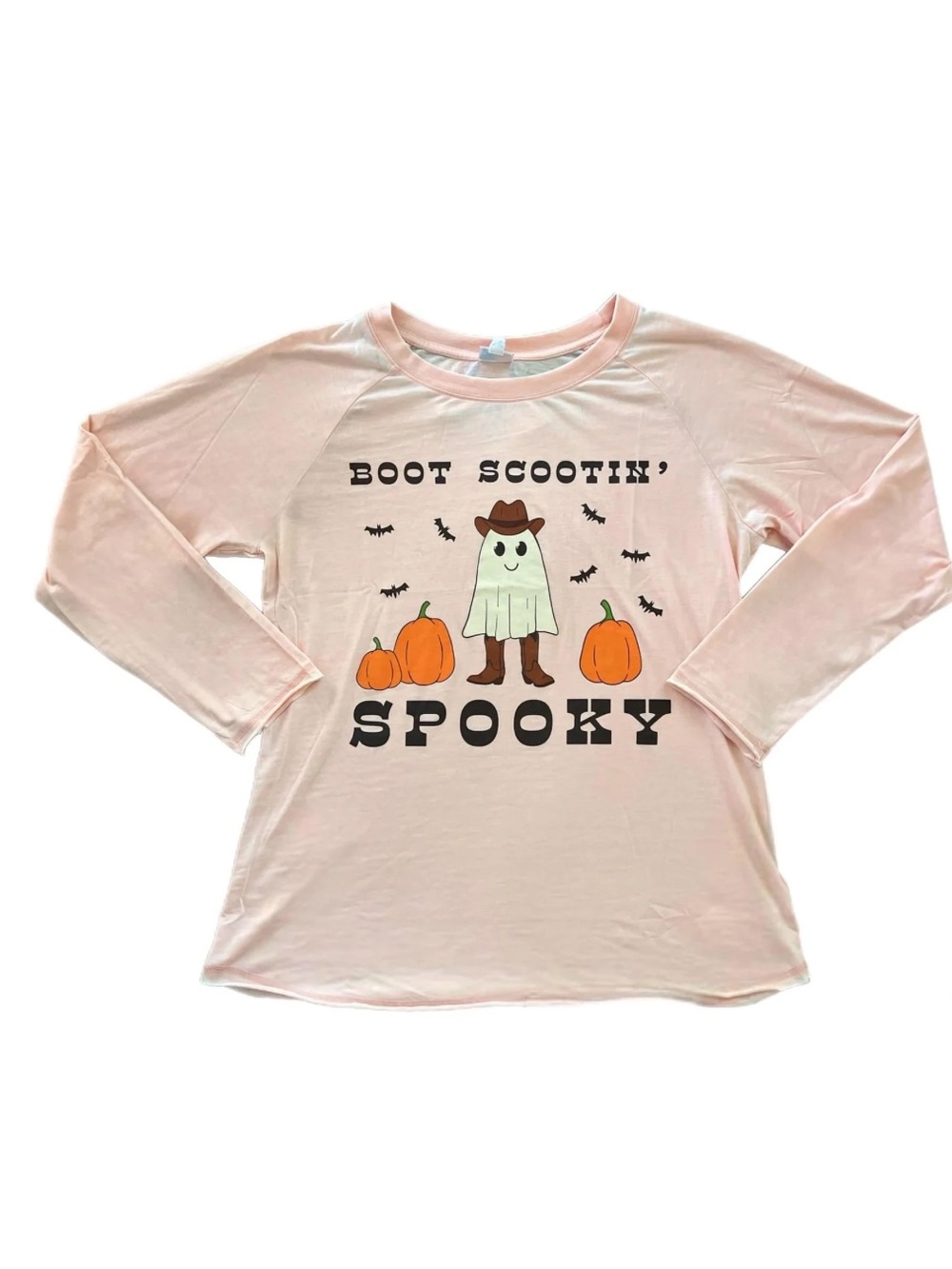 LuLaRoe Julie Pink 'Boot Scootin' Spooky' Long-Sleeve Graphic Top